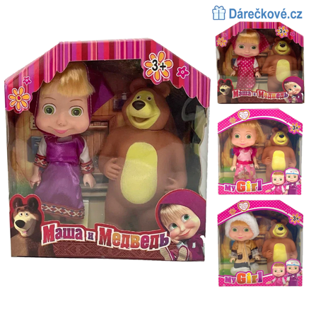 Figurky Máša z pohádky Máša a medvěd (Masha Bear), 4 typy