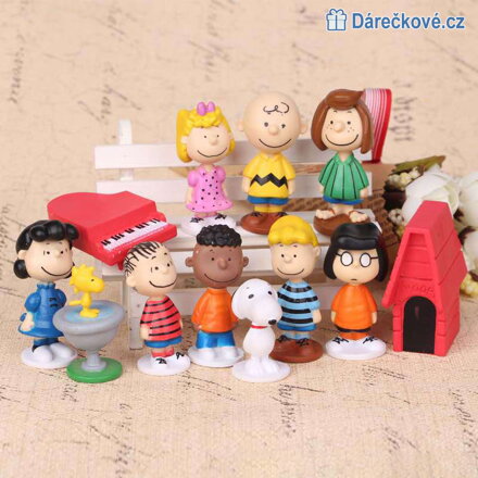 Figurky Snoopy a Charlie Brown, 12ks