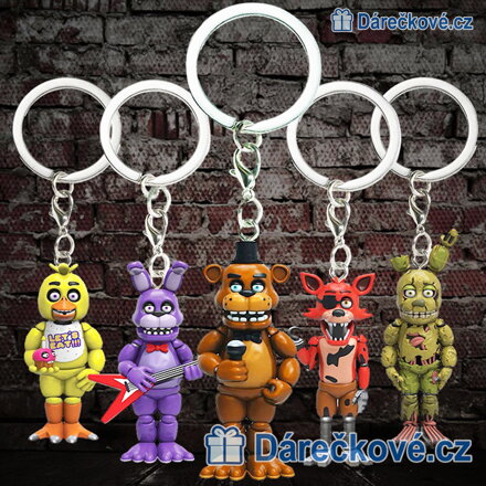 Sada čtyř klíčenek ze hry Five Nights at Freddy's