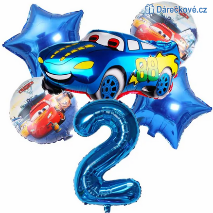 Cars narozeninový set balonků 6ks, typ 2