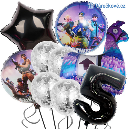 Fortnite narozeninový set foliových balonků 9ks