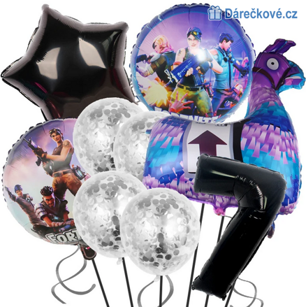 Fortnite narozeninový set foliových balonků 9ks