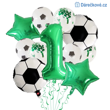 Fotbalový narozeninový set balonků 11ks, 4 barvy