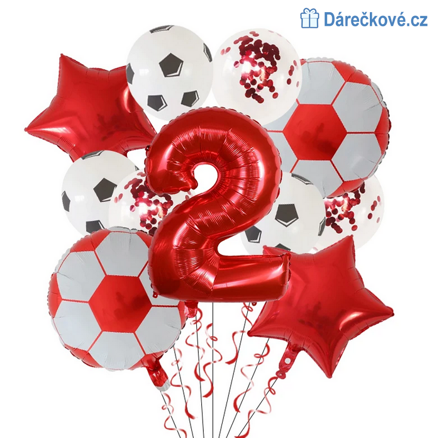 Fotbalový narozeninový set balonků 11ks, 4 barvy