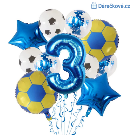 Fotbalový narozeninový set balonků 11ks, 4 barvy