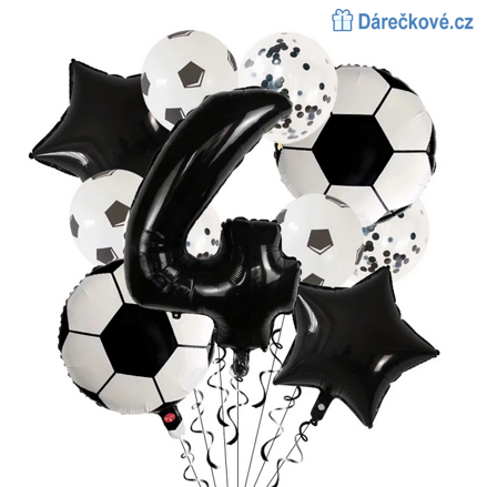 Fotbalový narozeninový set balonků 11ks, 4 barvy