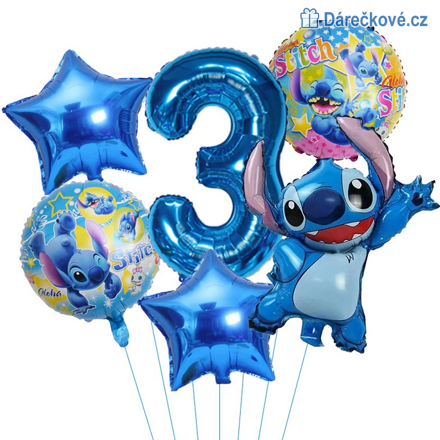 Lilo & Stitch narozeninový set balonků 6ks, typ 1