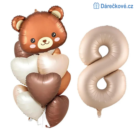 Medvídek narozeninový set balonků 8ks