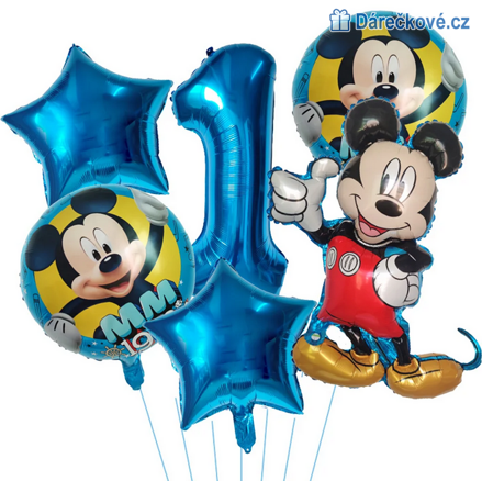 Mickey Mouse narozeninový set balonků 6ks