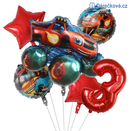 Monster truck narozeninový set balonků 6ks