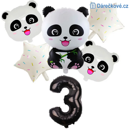 Panda narozeninový set balonků 6ks