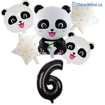 Panda narozeninový set balonků 6ks