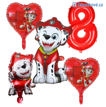 Tlapková patrola (Paw Patrol) narozeninový set balonků 5ks, typ 2
