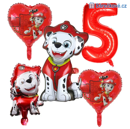 Tlapková patrola (Paw Patrol) narozeninový set balonků 5ks, typ 2