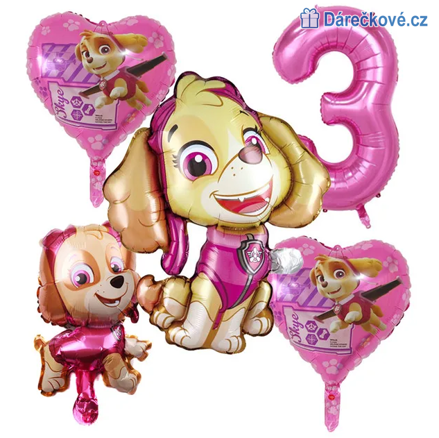 Tlapková patrola (Paw Patrol) narozeninový set balonků 5ks, typ 4