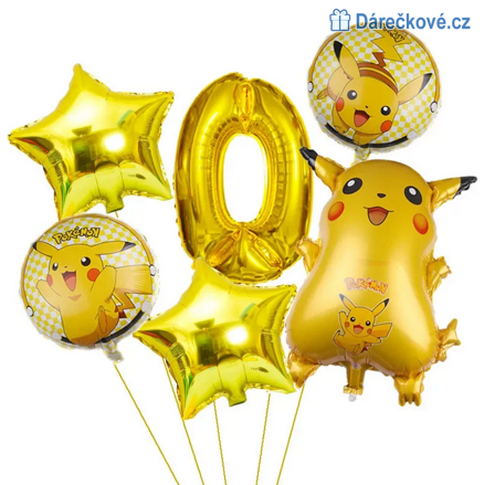 Pokemon narozeninový set balonků 6ks, typ 1