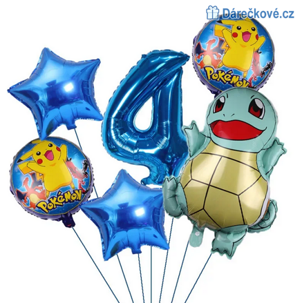 Pokemon narozeninový set balonků 6ks, typ 2