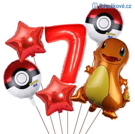 Pokemon narozeninový set balonků 6ks, typ 3