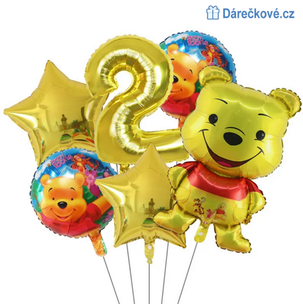 Medvídek PÚ narozeninový set balonků 6ks