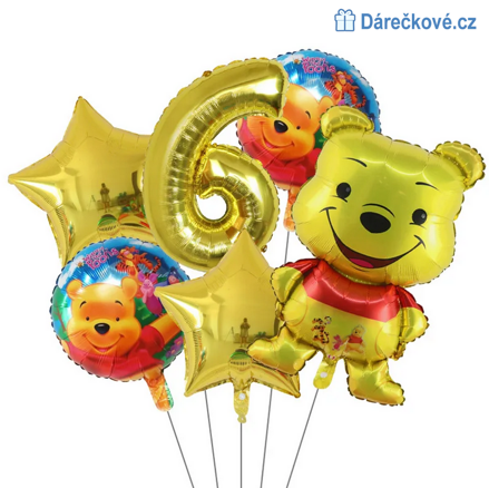 Medvídek PÚ narozeninový set balonků 6ks