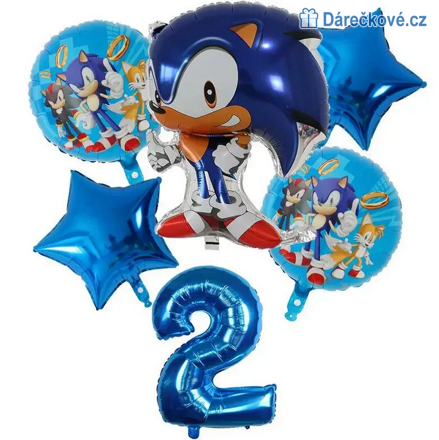  Ježek Sonic narozeninový set balonků 6ks