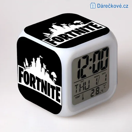Fortnite – digitální LED budík (hodiny), 7 barev, typ 2