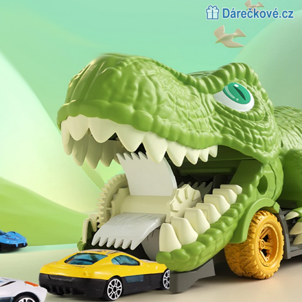 Dinosaurus požírající autíčka + 6 autíček Dinosaurus požírající autíčka + 6 autíček
