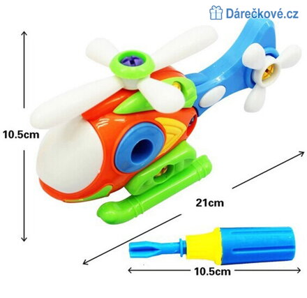 Rozebírací vrtulník - jednoduchá montáž a demontáž pro nejmenší 