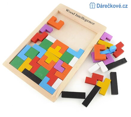 Dřevěné skládací kostky puzzle Tetris