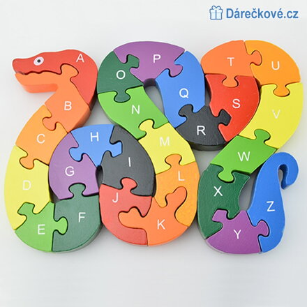 Dřevěné 3D puzzle had s čísly a abecedou