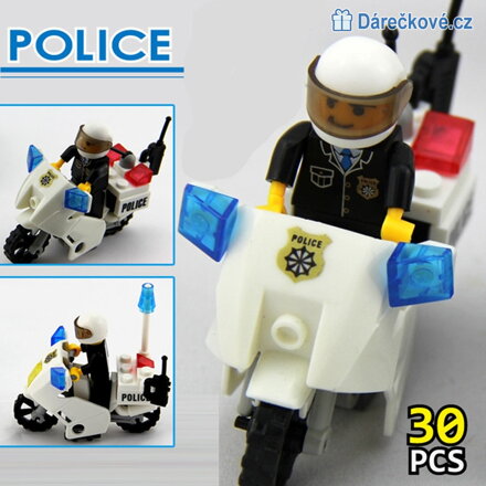 Policejní motorka s policistou 30ks, kompatibilní s Lego  