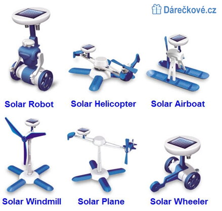 Solární stavebnice 6 v 1 - modré stroje