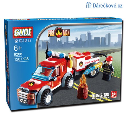 Hasičské auto, 120dílků, kompatibilní s Lego 