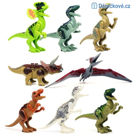 Dinosauři z Jurského parku, 8ks, kompatibilní s Lego