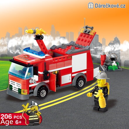 Hasičské auto, 206 dílků, kompatibilní s Lego 