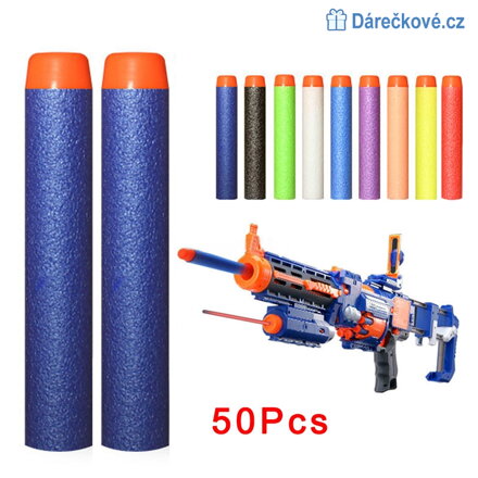 Náhradní náboje do pistole Nerf, 50 Ks, vel. 7.2cm 