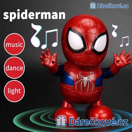 Svítící, hrající a tancující Spiderman, vel. 19cm