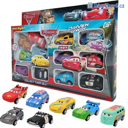 Set autíček 12ks Disney Pixar Cars (auta) 