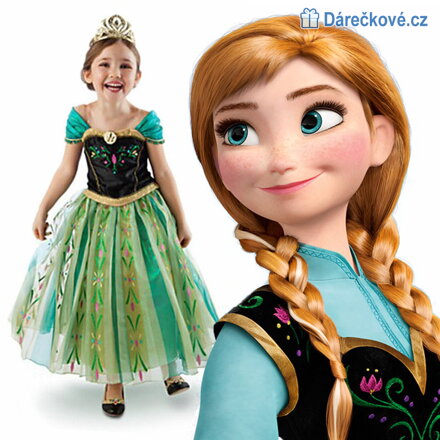 Krásné šaty ANNA Ledové království (karnevalový kostým)