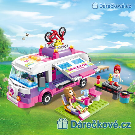 Dívčí obytné auto - karavan, 314 dílků (stavebnice typu Lego)