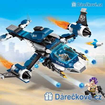 Policejní raketový vrtulník, 275 dílků (stavebnice typu Lego)
