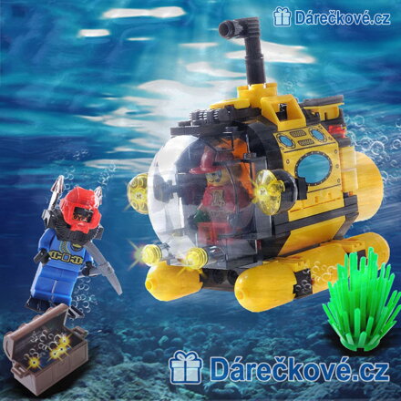 Ponorka s potápěčem, 122 dílků (stavebnice typu Lego)
