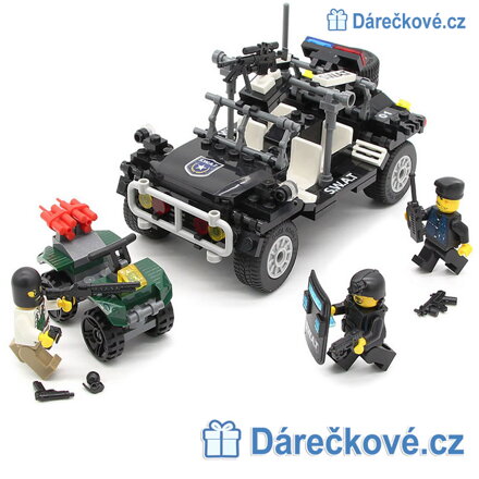Policejní zásahová bugina SWAT a čtyřkolka, 246 dílků, kompatibilní s Lego