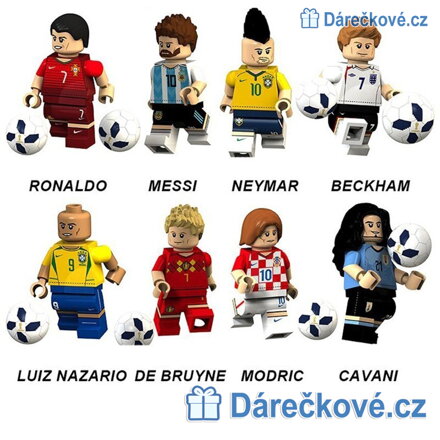 Figurky fotbalistů, 8ks (stavebnice typu Lego)
