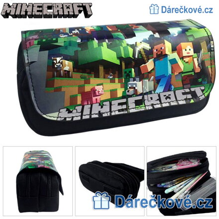 Školní penál na zip Minecraft - obrázkový