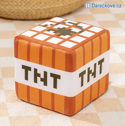 Minecraft TNT plyšová kostka 10/20/30 cm 