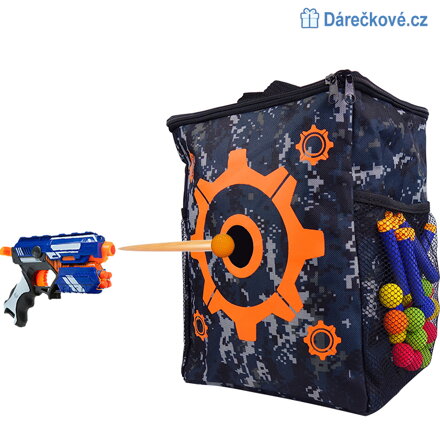 Multifunkční taška / batoh na uložení šipek Nerf s terčem