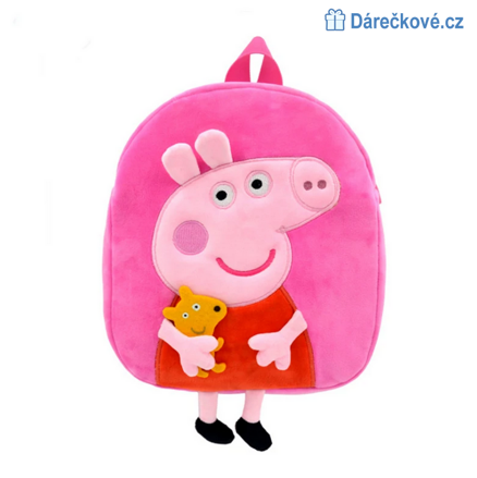 Plyšový batoh Prasátko Peppa - Pepina (Peppa Pig) – růžový