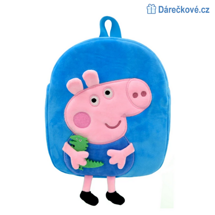 Plyšový batoh Prasátko Peppa - Pepina (Peppa Pig) – modrý, typ 1