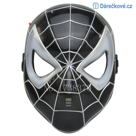 Svítící LED maska Spiderman, černá / červená Svítící LED maska Spiderman, černá / červená